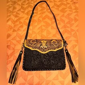 American Darling Black and Gold Crossbody Bag